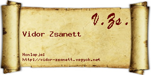 Vidor Zsanett névjegykártya
