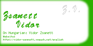zsanett vidor business card